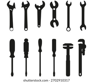 Colección de herramientas de trabajo. Conjunto de suministros de reparación y construcción