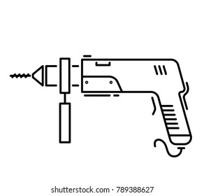 Working tools for construction and repair line icon puncher