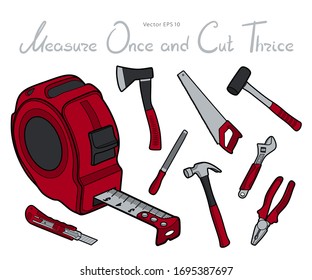 Working tools icon set vector illustration line art