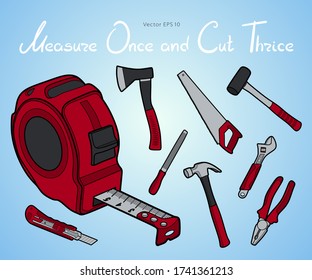 Working tools icon set vector illustration line art