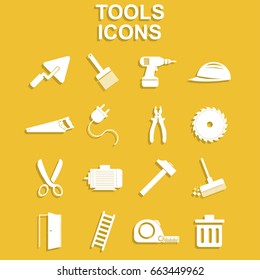 Working tools icon set. Vector concept illustration for design.