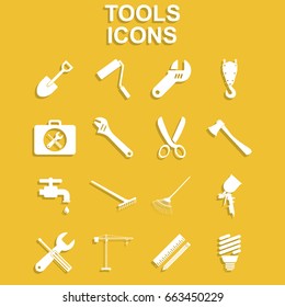 Working tools icon set. Vector concept illustration for design.