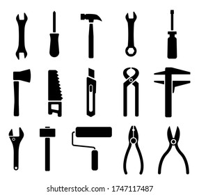 Working tools or instrument icon set