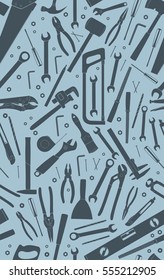 Working tools seamless pattern. Flat tools background. Vector illustration.