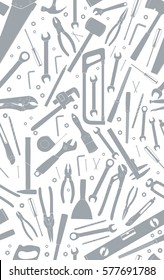 Working tools seamless pattern. Flat tools background. Vector illustration.