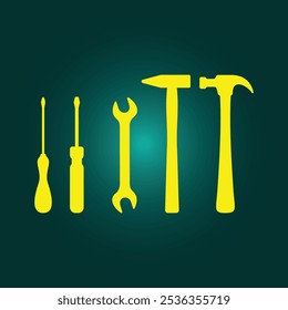 Working tools trendy artwork pretty abstract vector illustration colorful applicable design.eps