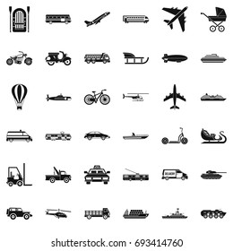 Working transport icons set. Simple style of 36 working transport vector icons for web isolated on white background