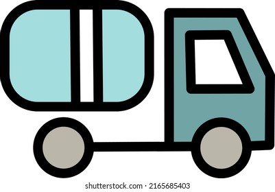 Working truck, illustration, vector on a white background.