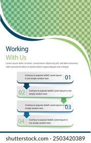 Working with us a4 page print business profile annual report brochure catalog corporate Landscape Layout Portfolio Abstract Presentation leaflet Webpage Creative PowerPoints magazine