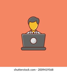 working vector flat color icon