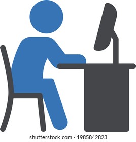 working vector glyph color icon