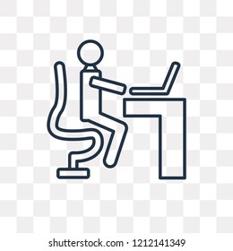 Working vector outline icon isolated on transparent background, high quality linear Working transparency concept can be used web and mobile