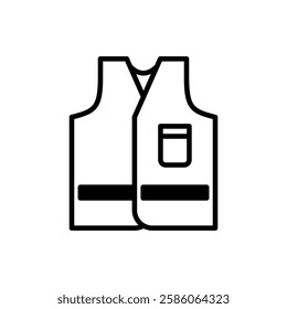 Working Vest Icon. Working Vest Vector Icon in line style design. Working Vest Symbol.