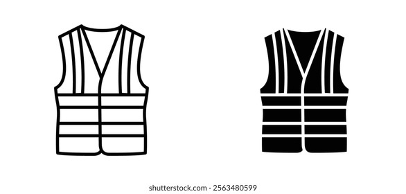 Working vest icons in outline and fill. vector illustration for ui.