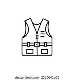 Icono de línea de chaleco en funcionamiento. Diseño sencillo editable