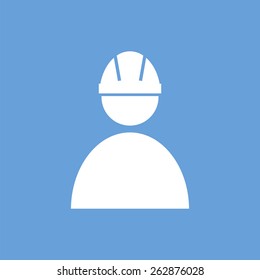 Working web white icon isolated on a blue background. Vector symbol