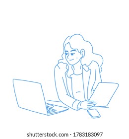 Working woman character design of vector.