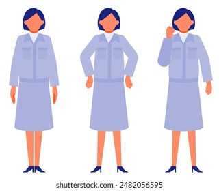 Working Woman. Concept for Problem Solving. Woman cartoon character. People face profiles avatars and icons. Close up image of Problem Solving Woman. Vector flat illustration.