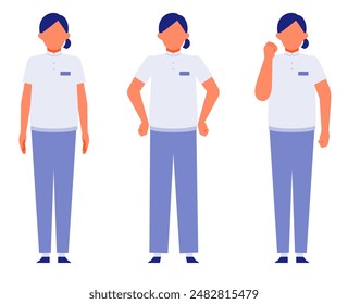 Working Woman. Concept for Problem Solving. Woman cartoon character. People face profiles avatars and icons. Close up image of Problem Solving Woman. Vector flat illustration.
