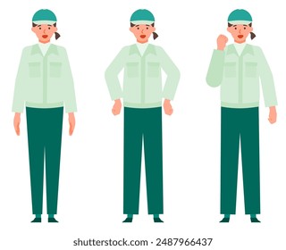 Working Woman. Concept for Problem Solving. Woman cartoon character. People face profiles avatars and icons. Close up image of Problem Solving Woman. Vector flat illustration.