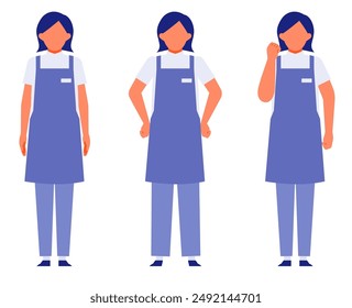 Working Woman. Concept for Problem Solving. Woman cartoon character. People face profiles avatars and icons. Close up image of Problem Solving Woman. Vector flat illustration.