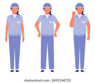 Working Woman. Concept for Problem Solving. Woman cartoon character. People face profiles avatars and icons. Close up image of Problem Solving Woman. Vector flat illustration.