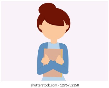 working woman holding file. up do hair young woman has a file