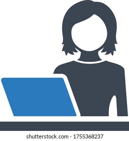 working woman icon. Executive lady icon vector illustration 