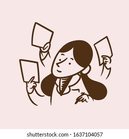 Working woman illustration. file vector editable