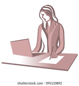 Working woman, red version