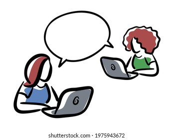 Working woman  sharing knowledge vector illustration