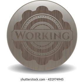 Emblema de madera de trabajo