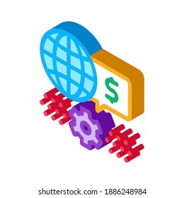 vector de icono de dinero del mundo laboral. señal de dinero del mundo laboral isométrico. ilustración de símbolo aislado de color