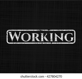 Working written on a blackboard