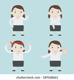 Workingwoman,action set - Vector 