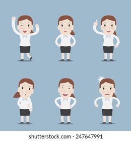 Workingwoman,action set - Vector