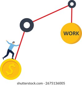 Work-life balance, balancing between career to make money and personal life to enjoy with yourself or family concept,

