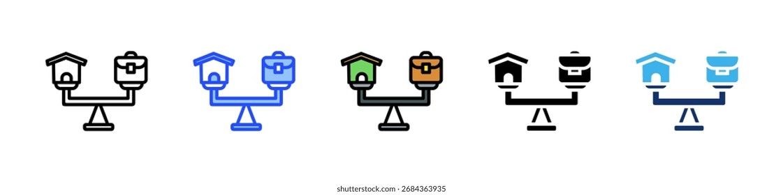 Coleção De Ícones De Equilíbrio Entre Vida Pessoal E Trabalho Com Vários Estilos