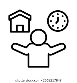 Elemento de icono de equilibrio entre la vida laboral y la vida privada para el diseño