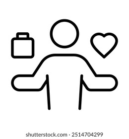 ícone Saldo de Vida Útil-Trabalho ilustração de vetor de linha