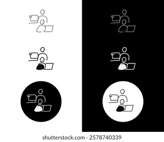 Work-Life Balance Icon – Monoline Custom Hand-Drawn Style with Editable Stroke. Time Management and Well-Being Illustration.