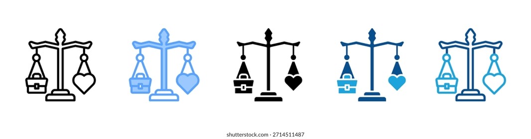 Conjunto de iconos de equilibrio entre trabajo y vida personal colección de estilos múltiples