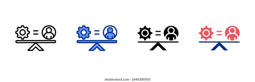Icono de balance de vida laboral colección de estilos múltiples