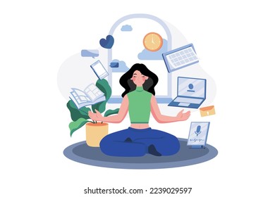 Work-Life Balance Illustration concept. A flat illustration isolated on white background