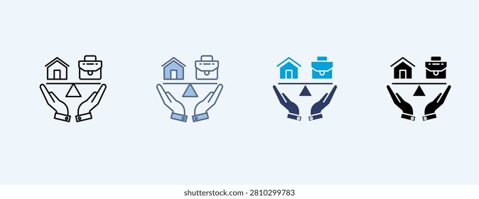 Worklife Balance Multiple Icon Set Illustration Vector