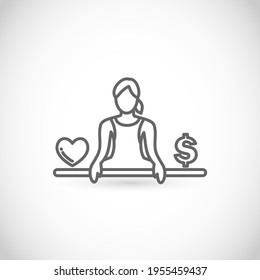 Icono de estilo de línea delgada del balance de vida laboral