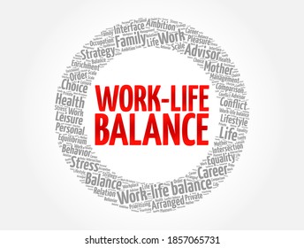 Work-life balance word cloud collage, concept background