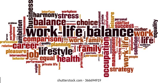 Work-life balance word cloud concept. Vector illustration
