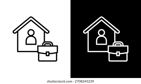 Diseño de conjunto de iconos blancos de contorno de vida laboral