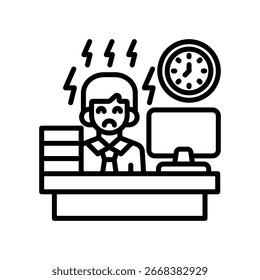 Workload Balance Icon Line Vector Illustration